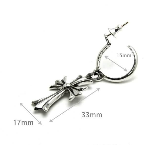 Tiny Cross Hoop Earring