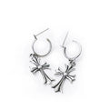 Tiny Cross Hoop Earring
