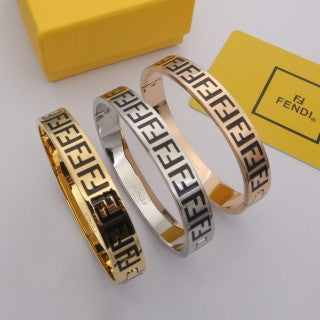 FENDI FF Pattern Signature Cuff Bracelet