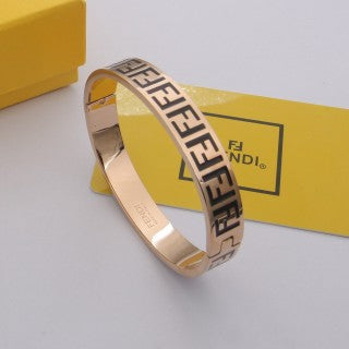 FENDI FF Pattern Signature Cuff Bracelet