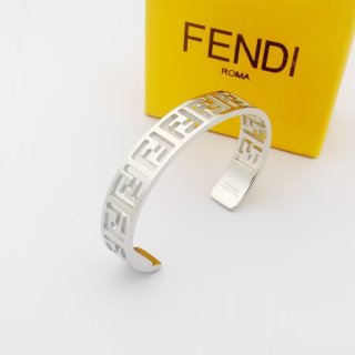 FENDI FF Geometric Open Cuff Bracelet