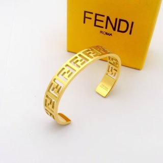 FENDI FF Geometric Open Cuff Bracelet