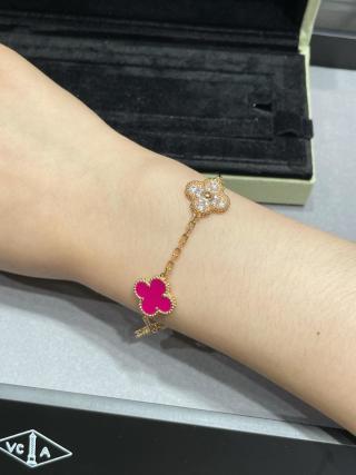 Van Cleef & Arpels Alhambra 5-motif bracelet in rose gold with diamonds