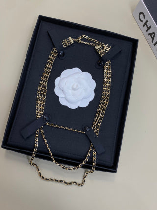 CHANEL Valerine Woven Chain Layered Necklace