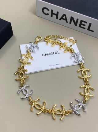 CHANEL Lorienne Dual-Tone Signature Chain Necklace