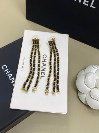 CHANEL Mirella Woven Cascade Drop Earrings