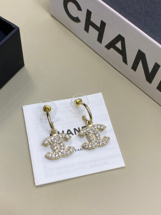 CHANEL Celestara Diamond Accent Drop Earrings