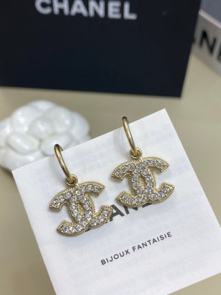 CHANEL Celestara Diamond Accent Drop Earrings