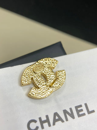 CHANEL Marivelle Golden Signature Stud Earrings