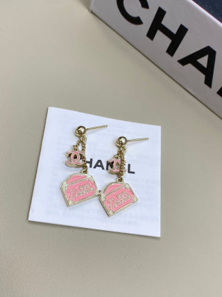 CHANEL Bellissa Mini Bag Charm Drop Earrings