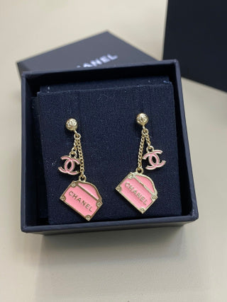 CHANEL Bellissa Mini Bag Charm Drop Earrings