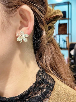CHANEL Bellamira Crystal Bloom Stud Earrings