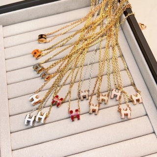 Hermès Pop H Enamel Mini Pendant Necklace