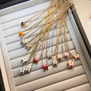 Hermès Pop H Enamel Mini Pendant Necklace