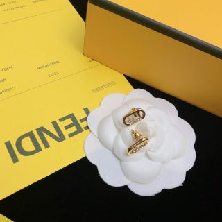 FENDI Mini FF Lock Stud Earrings