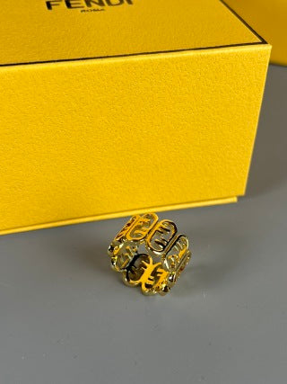FENDI FF Openwork Link Band Ring