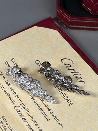 Cartier Plume Parrot Diamond Drop Earrings