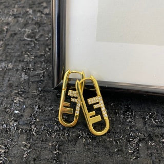 FENDI FF Vertical Link Drop Earrings