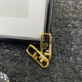 FENDI FF Vertical Link Drop Earrings