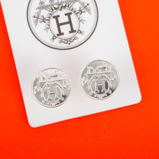 Hermès Mini Chaine d’Ancre Round Stud Earrings