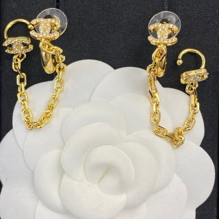 CHANEL Lavinia Chain Charm Drop Earrings