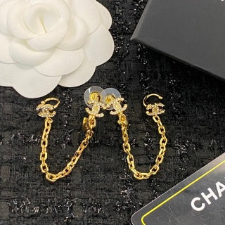 CHANEL Lavinia Chain Charm Drop Earrings
