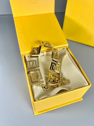 FENDI FF Square Link Charm Bracelet