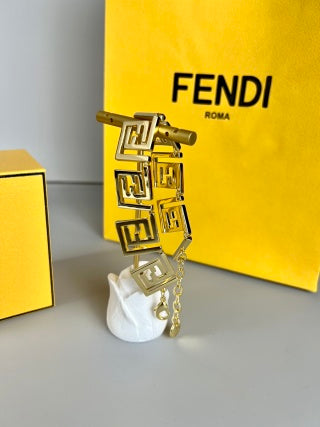 FENDI FF Square Link Charm Bracelet