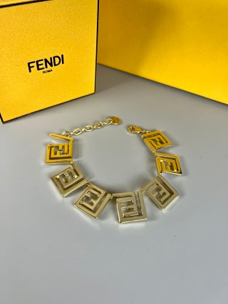 FENDI FF Square Link Charm Bracelet