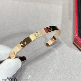 Cartier Wide Open LOVE Bracelet with Single Diamond