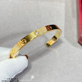 Cartier Wide Open LOVE Bracelet with Single Diamond