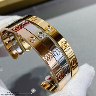 Cartier Wide Open LOVE Bracelet with Single Diamond