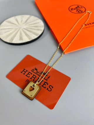 Hermès Kelly Lock Heart Charm Necklace