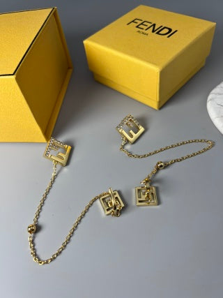 FENDI FF Chain Link Drop Earrings