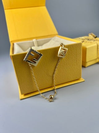 FENDI FF Chain Link Drop Earrings