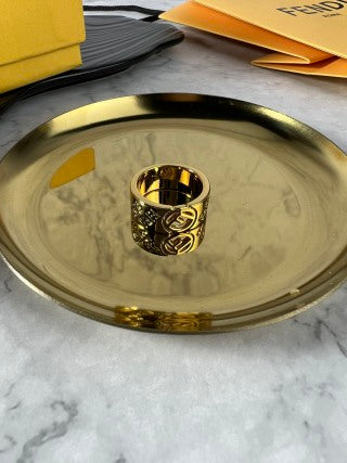 FENDI FF Bold Logo Signet Ring