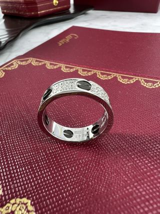 Cartier Obsidian Pavé Motif Band Ring