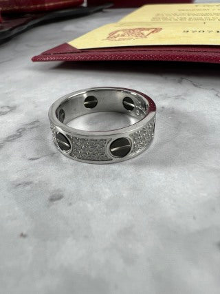 Cartier Obsidian Pavé Motif Band Ring