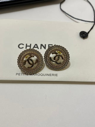 CHANEL Opaline Pearl Halo Stud Earrings