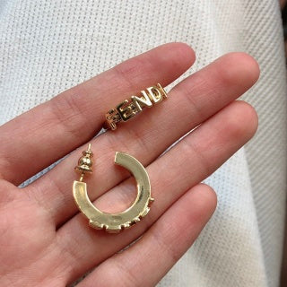 FENDI FF Mini Hoop Stud Earrings