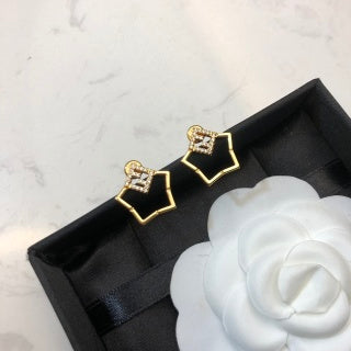 FENDI Geometric Frame FF Stud Earrings