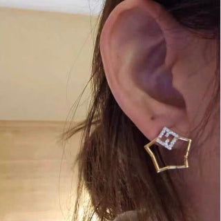 FENDI Geometric Frame FF Stud Earrings