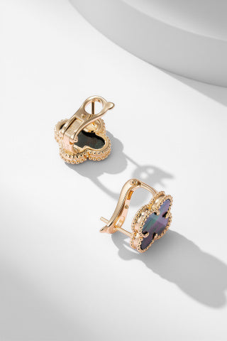 Van Cleef & Arpels Twilight Bloom Clover Clip-On Earrings