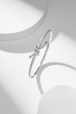 Tiffany Diamond Ribbon Cuff Bracelet – Elegant Luxury Fine Jewelry