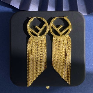 FENDI FF Fringe Circle Drop Earrings