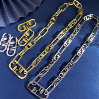 FENDI Pavé FF Oval Drop Earrings