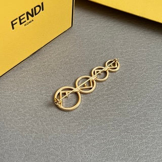 FENDI Crystal Circle Link Brooch