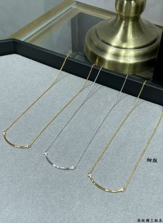 Tiffany T Smile necklace (slim version) with diamonds on both sides