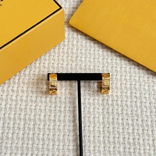FENDI FF Link Detail Hoop Earrings