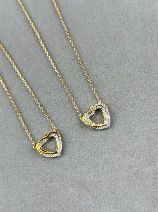 Cartier Heart-Shaped Three-Ring Tricolor Necklace